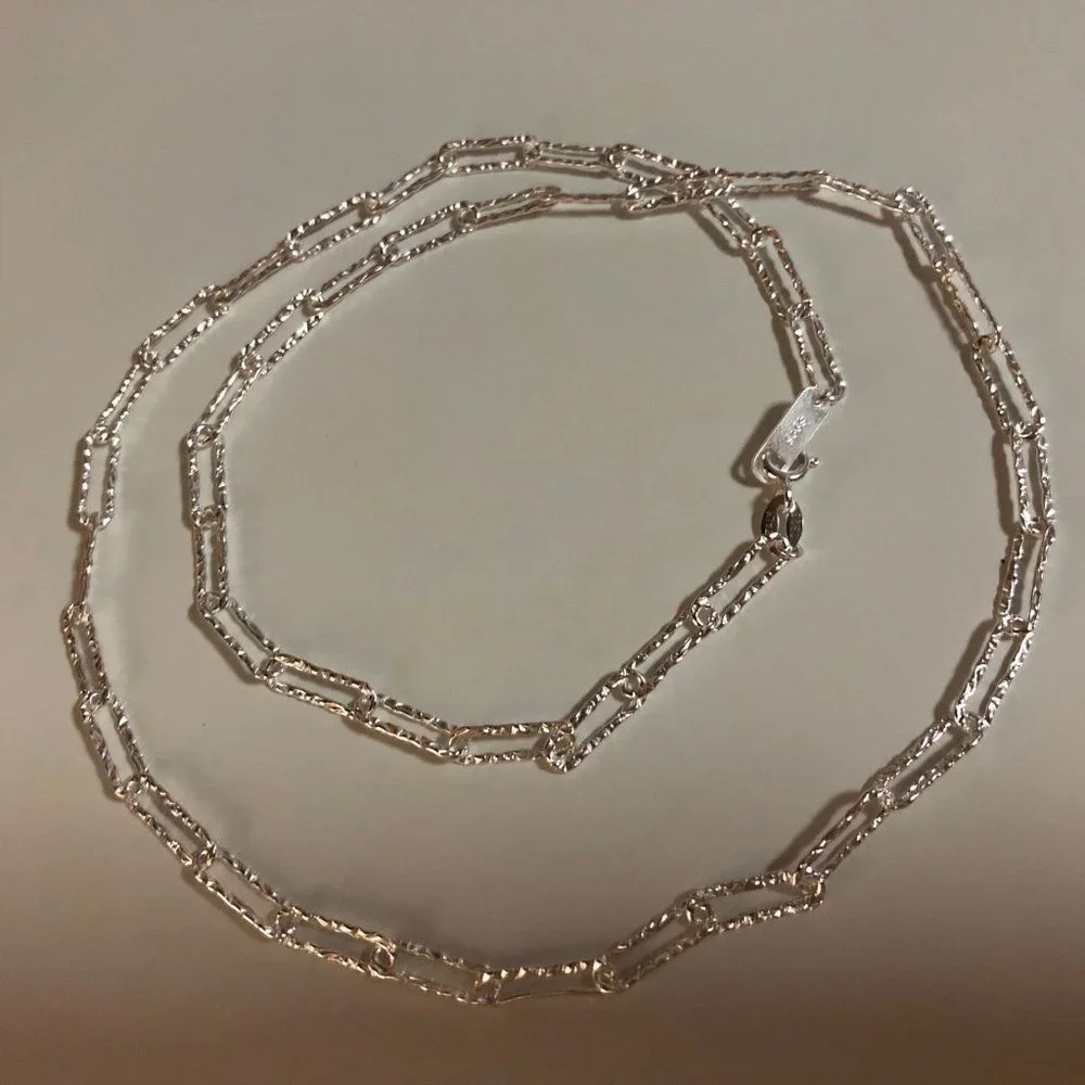 #NEW 925 Sterling Silver Shiny Link Chain Necklace - Picture 6 of 10